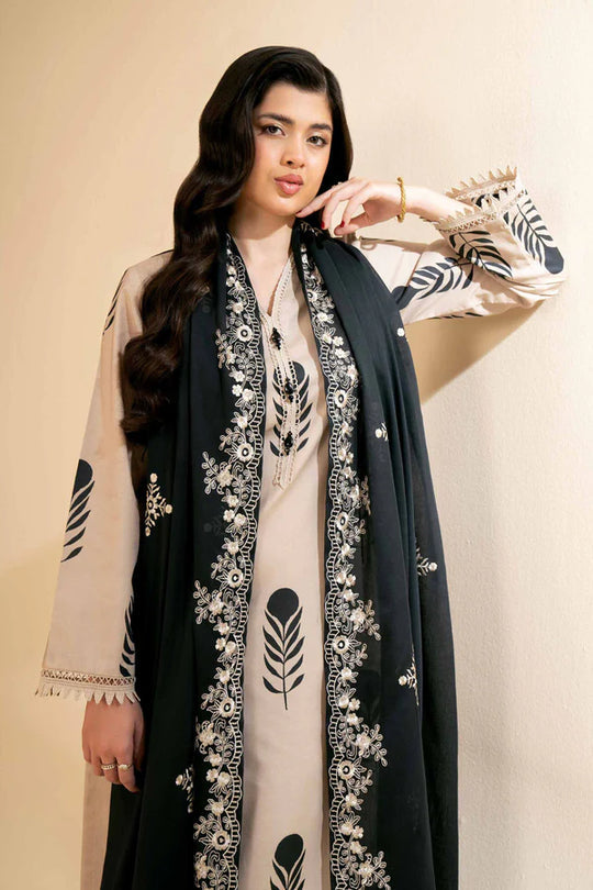 Nishat 3 Piece - Printed Shirt With Printed Trouser