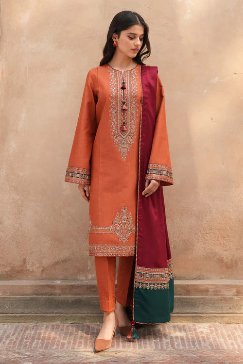 Jazmin 3Pc Lawn Embroidered Shirt With Printed Lawn Dupatta