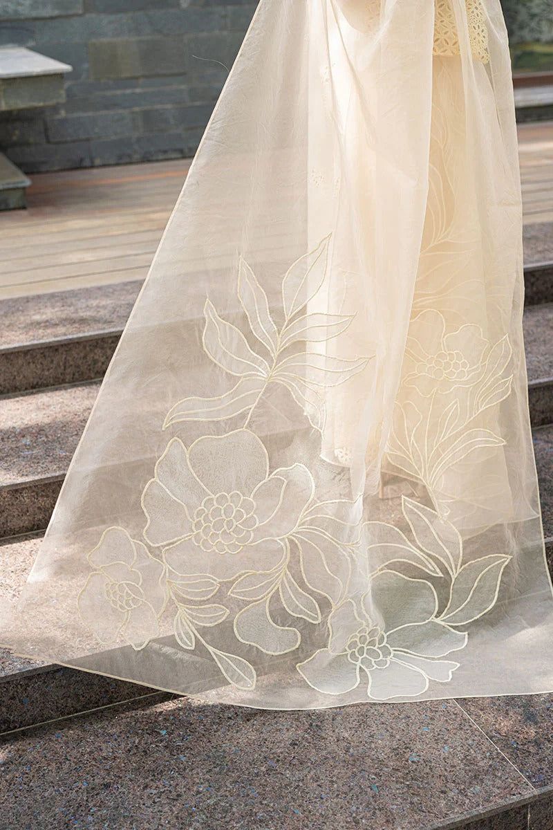 Qalamkar 3Pc Chikenkari Embroidered Lawn Suite with Embroidered Dupatta