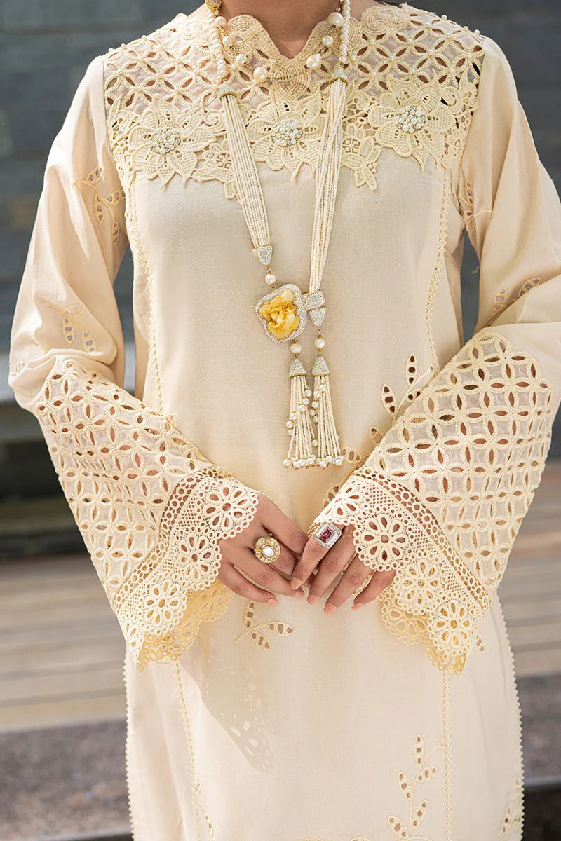 Qalamkar 3Pc Chikenkari Embroidered Lawn Suite with Embroidered Dupatta