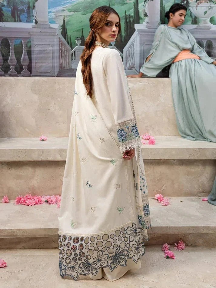 JAZMIN-3PC LAWN LASER EMBROIDERED SHIRT WITH MONARK LASER CUT EMBROIDERED READY TO WEAR DUPATTA