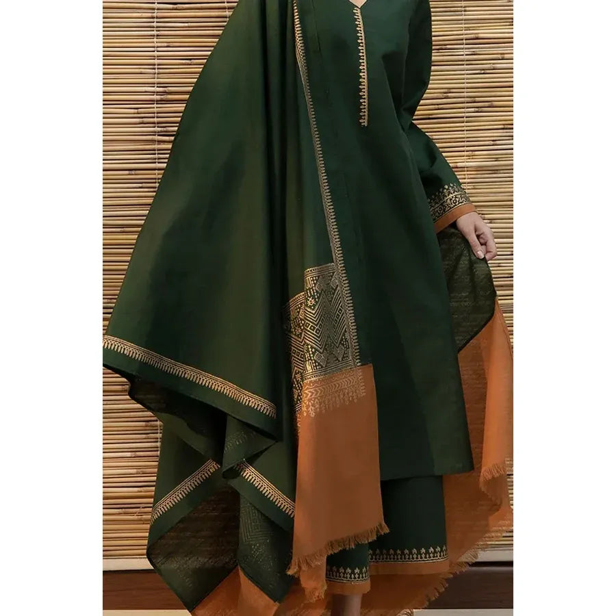 Dyot - 3PC Dhanak suit with Digital print Shawll