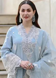 Qalamkar - 3PC Lawn Embroidered Suit