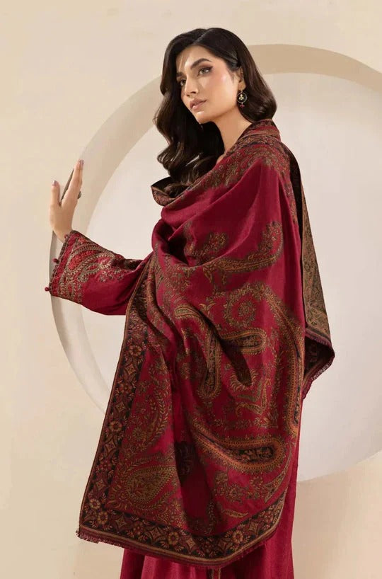 Maria B - 3PC Dhanak Embroidered Suit
