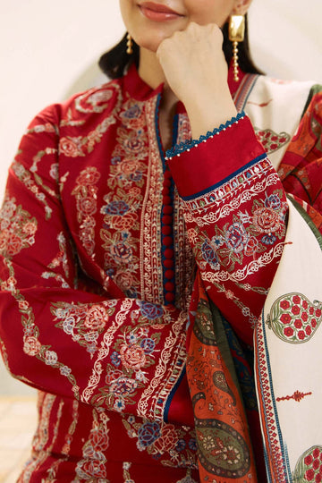 3 Piece Unstitched Heavy Embroidered Pure Lawn Suit with Fine Printed Lawn Dupatta
